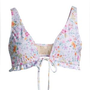 social angel white flower bikini top size small